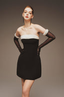 MARGÉE ATELIER • Cyrene Couture Strapless Twill Mini Cocktail Dress