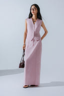 HOBB • Structured Twill Tailored Maxi Skirt