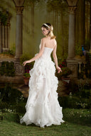 Ivory Cascade Asymmetric High-Low White Dress for women, from MADDY HATES ROSE, The Viet Concept