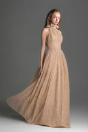 IHF STUDIO • Vine Guipure Lace Crystal-Embellished A-Line Dress