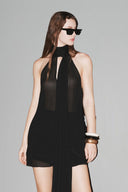 Black Chiffon Halter Top for women, from HUONG, The Viet Concept 