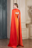 Rosé Blossom Crystal Cape Strapless Column Evening Gown for women, from IHF ATELIER, The Viet Concept