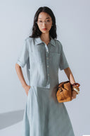 HOBB • Tailored Boxy Linen-Blend Shirt