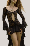 Velia Lace Mullet Mini Dress for women, from La Vierge, The Viet Concept 