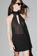 Black Chiffon Halter Top for women, from HUONG, The Viet Concept 