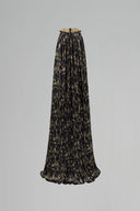 Round Neck A-line Gown With Crystal Collar In Black Metallic Striped Chiffon for women, from IHF ATELIER, The Viet Concept 
