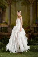 Ivory Cascade Asymmetric High-Low White Dress for women, from MADDY HATES ROSE, The Viet Concept