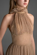 IHF STUDIO • Vine Guipure Lace Crystal-Embellished A-Line Dress