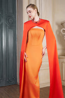 Rosé Blossom Crystal Cape Strapless Column Evening Gown for women, from IHF ATELIER, The Viet Concept