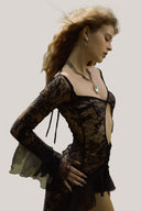 Velia Lace Mullet Mini Dress for women, from La Vierge, The Viet Concept 