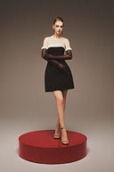 MARGÉE ATELIER • Cyrene Couture Strapless Twill Mini Cocktail Dress