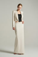 Celestia Ivory Silk Taffeta Cropped Blazer for women, from IHF STUDIO, The Viet Concept 