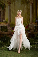 Ivory Cascade Asymmetric High-Low White Dress for women, from MADDY HATES ROSE, The Viet Concept