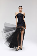 Fracture Off-Shoulder Metallic Chiffon Mermaid Gown for women, from SORAMAME, The Viet Concept