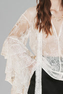 White Melanie Oversized Lace Blouse for women, from HUONG, The Viet Concept 