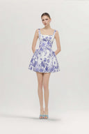 Nella Monochrome Bloom Mini Dress for women, from JOSEPHINE, The Viet Concept 
