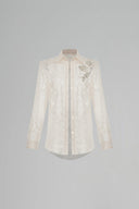 Cream Luminara Straight Collared Neck Lace Shirt for women, from Maison Des Copains, The Viet Concept 