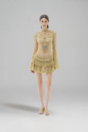 LA VIERGE • Raíces Hand-Crocheted Floral Lace Mini Dress