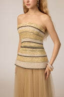 21SIX • Mirella Crystal-Embellished Layered Tulle Evening Gown