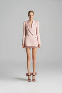 Rosé Lumière Silk Taffeta Oversized Blazer for women, from IHF STUDIO, The Viet Concept 