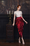 Phoebe Sequin Satin Pleated Evening Gown for women, from DANG PHONG DESIGNER, The Viet Concept
