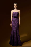 Lyon Velvet Cape Bustier Mermaid Gown in Dark Purple Lace Luxury for women, from IHF ATELIER, The Viet Concept 