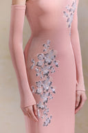 Dahlia Silk Collar Sequin Accent Jersey Dress for women, from ARTI, The Viet Concept 