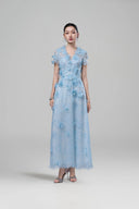 Risae Blue Lace Tulle Elegant Evening Gown for women, from JOSEPHINE, The Viet Concept