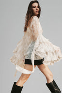 White Melanie Oversized Lace Blouse for women, from HUONG, The Viet Concept 