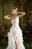 Ivory Cascade Asymmetric High-Low White Dress for women, from MADDY HATES ROSE, The Viet Concept