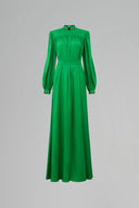 Tunic Emerald Evening Gown – High Neck Bouffant Sleeves Luxury for women, from IHF ATELIER, The Viet Concept