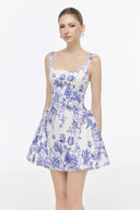 Nella Monochrome Bloom Mini Dress for women, from JOSEPHINE, The Viet Concept 