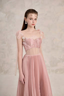 LINH PHUNG • Rosalie Pearl Silk Corset Waist Midi Dress