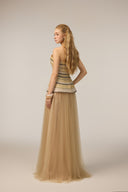 21SIX • Mirella Crystal-Embellished Layered Tulle Evening Gown