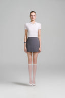 Elyss Pleated Knit Polo Top for women, from ARTI, The Viet Concept 