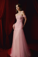 Ayla Crystal Embellished Off-Shoulder Tulle Evening Gown for women, from JOSEPHINE, The Viet Concept