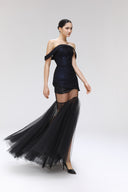 Fracture Off-Shoulder Metallic Chiffon Mermaid Gown for women, from SORAMAME, The Viet Concept