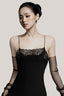 Black Lea Lace-Trimmed Long Robe for women, from DORO, The Viet Concept 