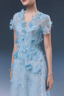 Risae Blue Lace Tulle Elegant Evening Gown for women, from JOSEPHINE, The Viet Concept