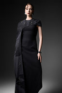 GVLUX • Aqualume Asymmetric Cape A-Line Denim Gown