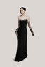  Black Gianna Lace-Trim Square Neck Long Nightgown for women, from DORO, The Viet Concept 