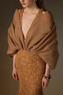 IHF ATELIER • Bloom Rose Crystal-Embellished Mermaid Gown with Hooded Cape