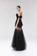 Fracture Off-Shoulder Metallic Chiffon Mermaid Gown for women, from SORAMAME, The Viet Concept