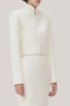 White Thien Van Cropped Long Sleeved Tweed Jacket for women, from TINH, The Viet Concept 