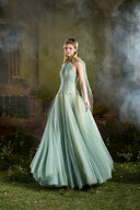 MADDY HATES ROSE • Celestia Crystal-Embellished Tulle Organza Evening Gown
