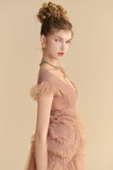 LINH PHUNG • Saphara Dreamy Tulle Gown with Sculptural Ruffle Details