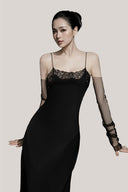  Black Gianna Lace-Trim Square Neck Long Nightgown for women, from DORO, The Viet Concept 