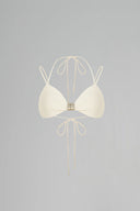 Cream Luminara Cropped Spaghetti Strap Crepe Bralette for women, from Maison Des Copains, The Viet Concept 
