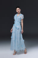 Risae Blue Lace Tulle Elegant Evening Gown for women, from JOSEPHINE, The Viet Concept