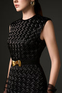 Noir Éclat Smocked Silk Mini Dress for women, from IHF STUDIO, The Viet Concept